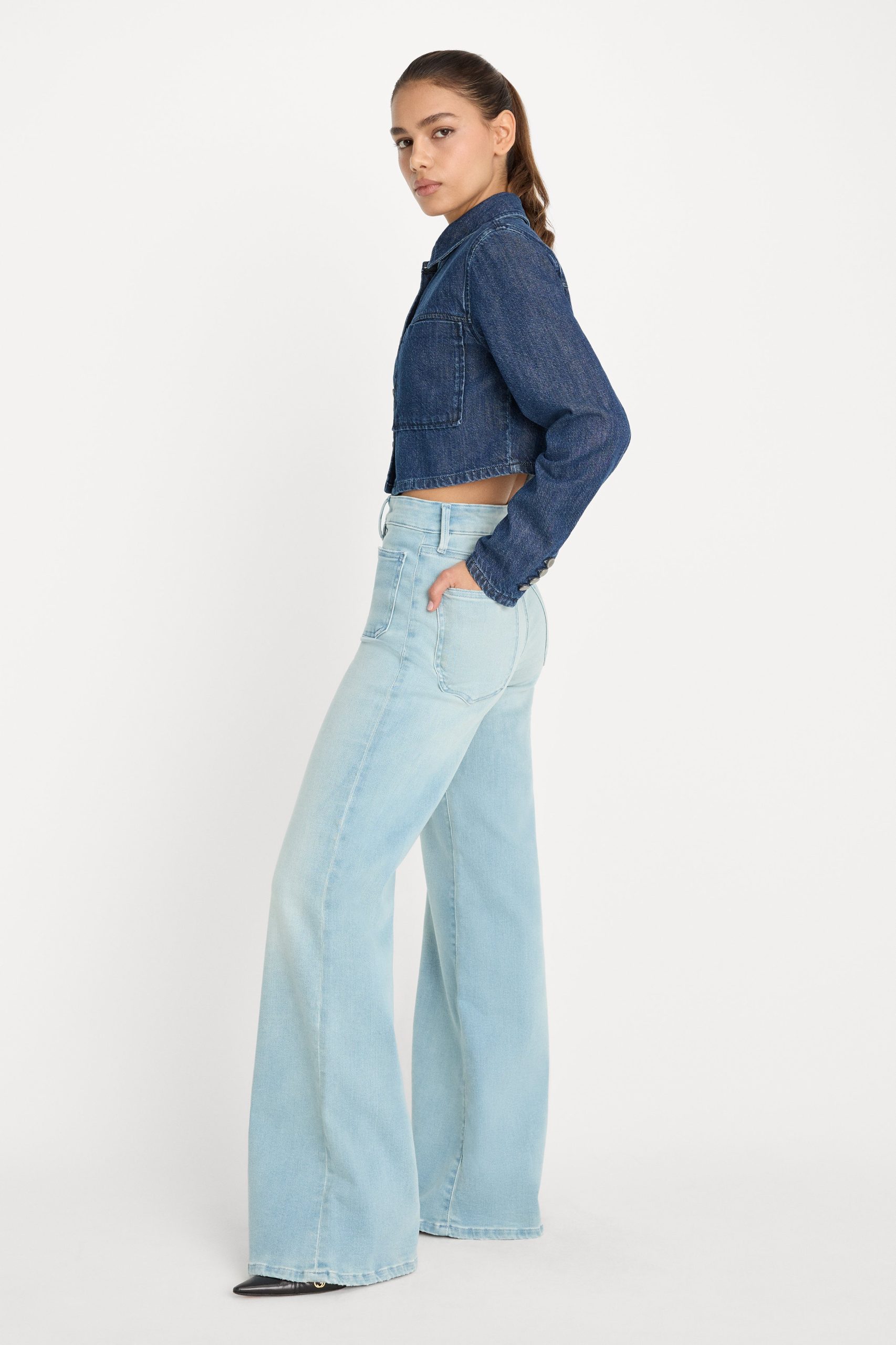 SOFT TECH GOOD WAIST PALAZZO JEANS | INDIGO1129 - Image 4