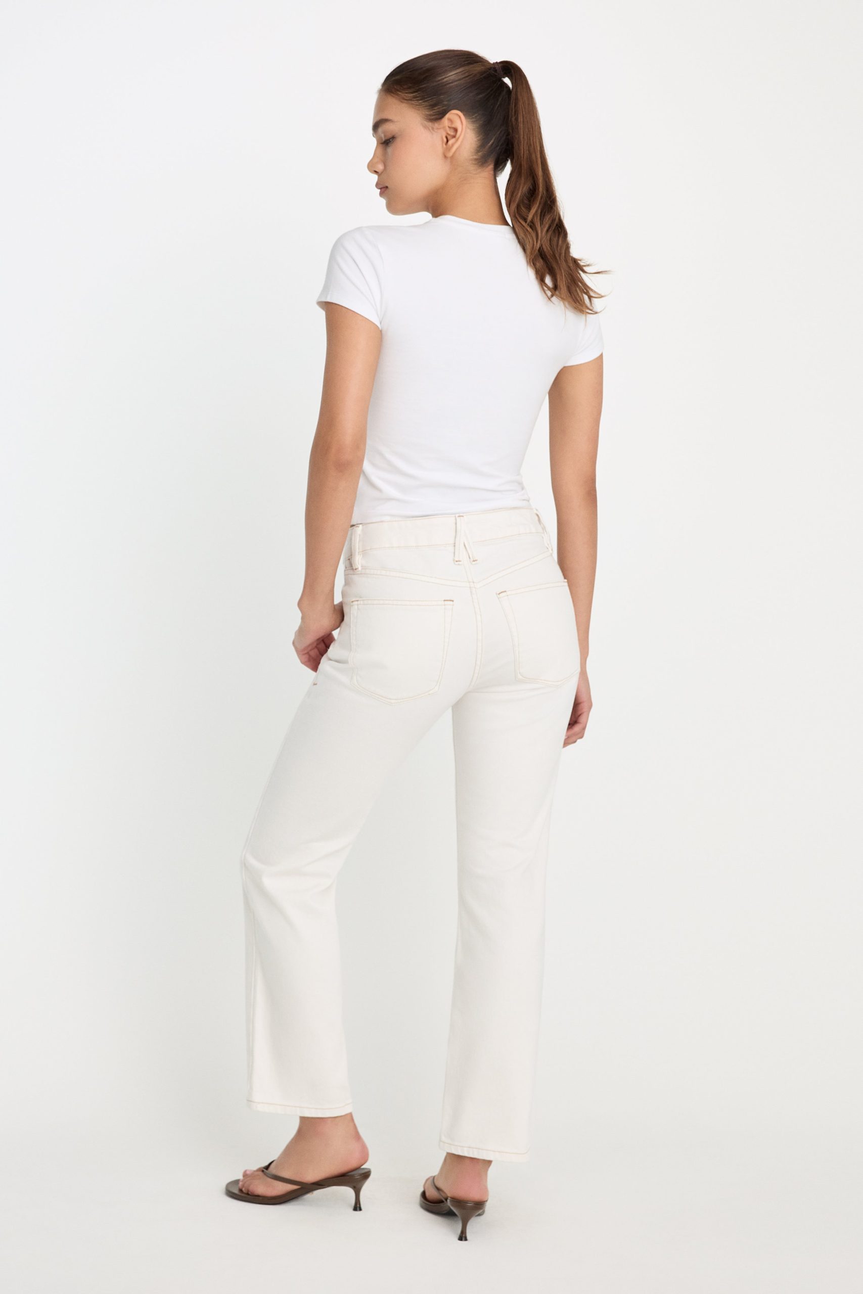 VINTAGE STRAIGHT ANKLE JEANS | ECRU001 - Image 5