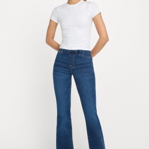 POWER STRETCH PULL-ON FLARE JEANS | INDIGO491