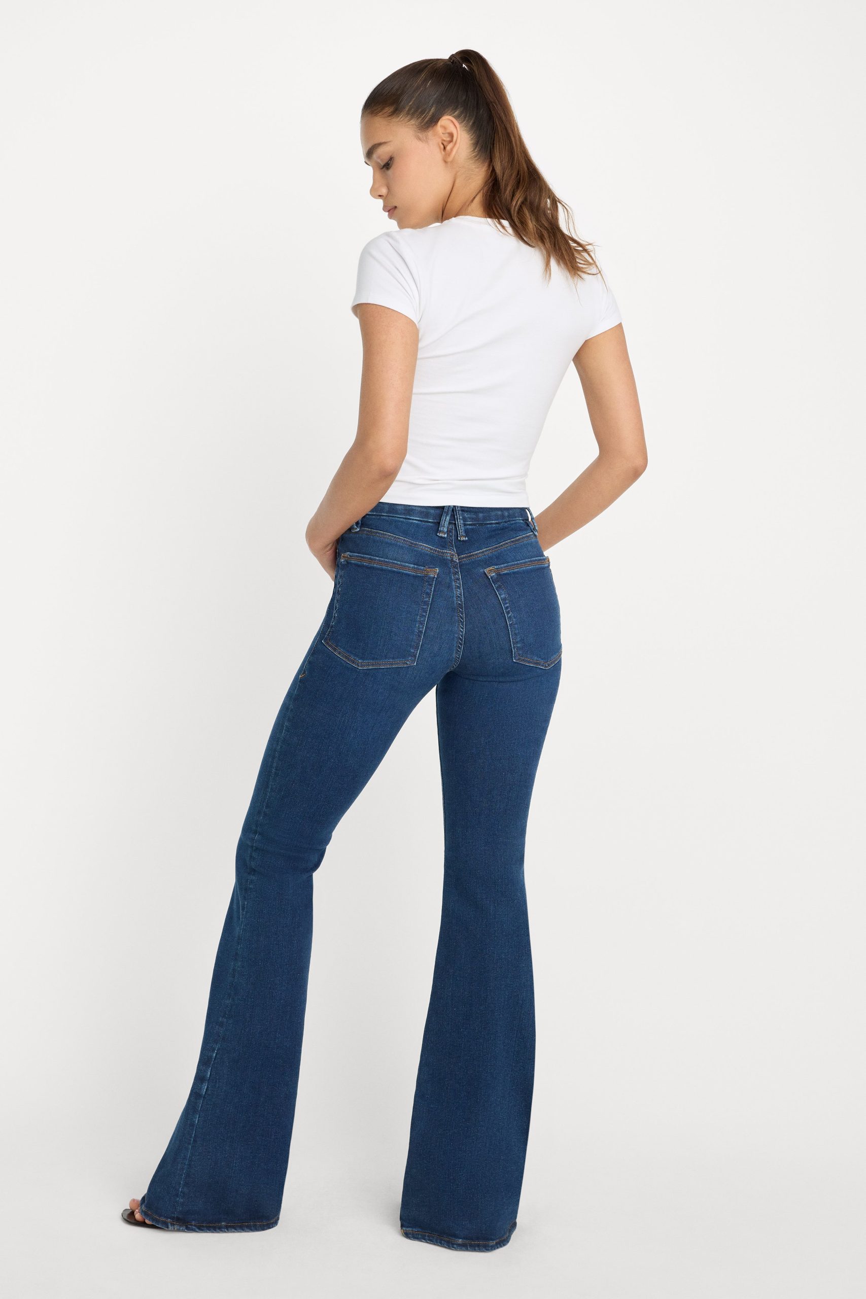 POWER STRETCH PULL-ON FLARE JEANS | INDIGO491 - Image 4