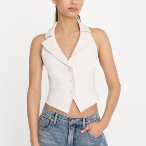 LUXE SUITING HALTER VEST | SOFT SHELL
