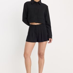 LUXE SUITING TROUSER SHORT | BLACK001