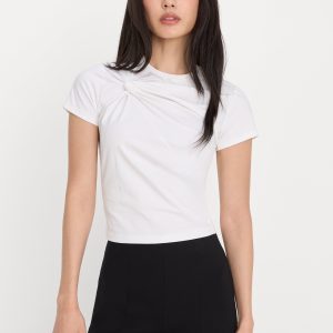 SUPER STRETCH TWIST TEE | WHITE001