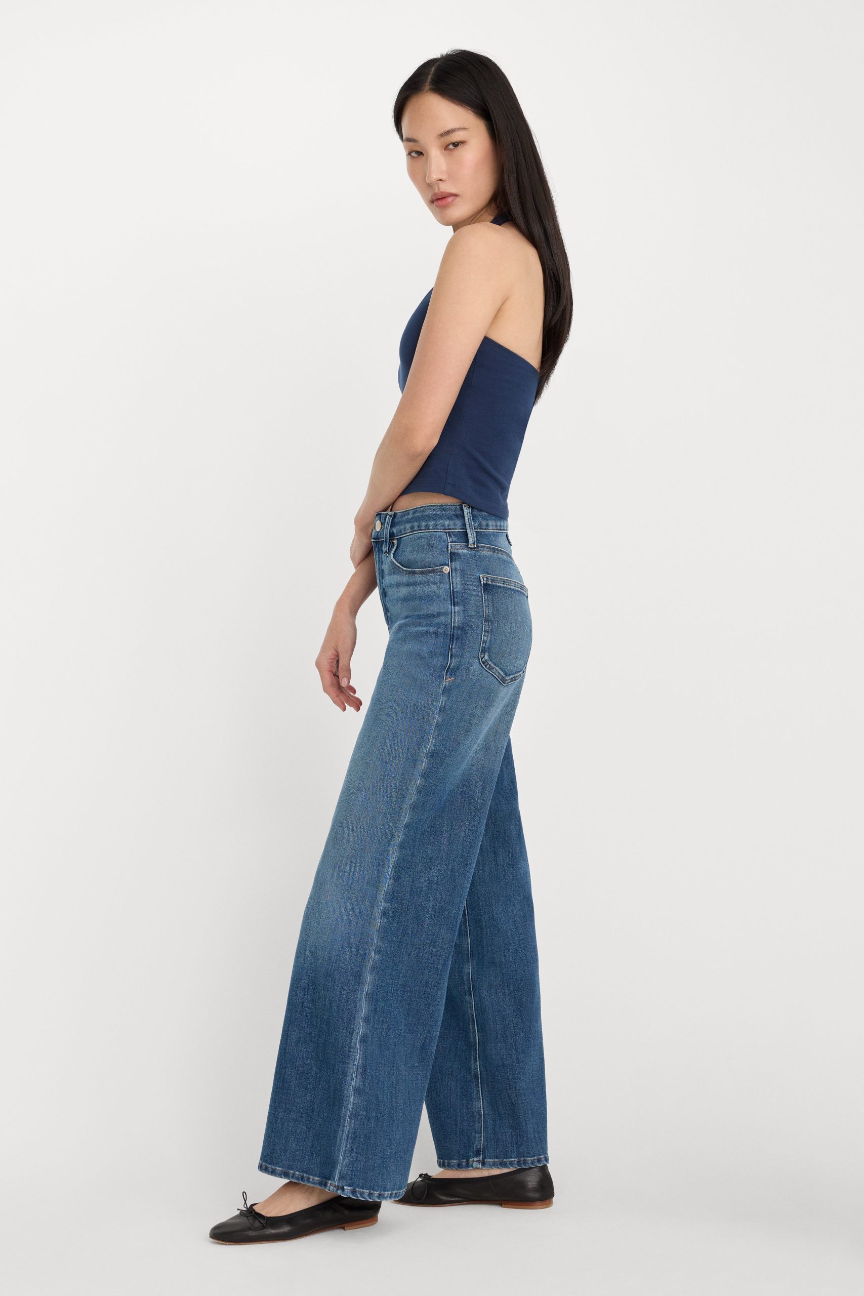 SOFT TECH GOOD WAIST PALAZZO ANKLE JEANS | INDIGO1281 - Image 3