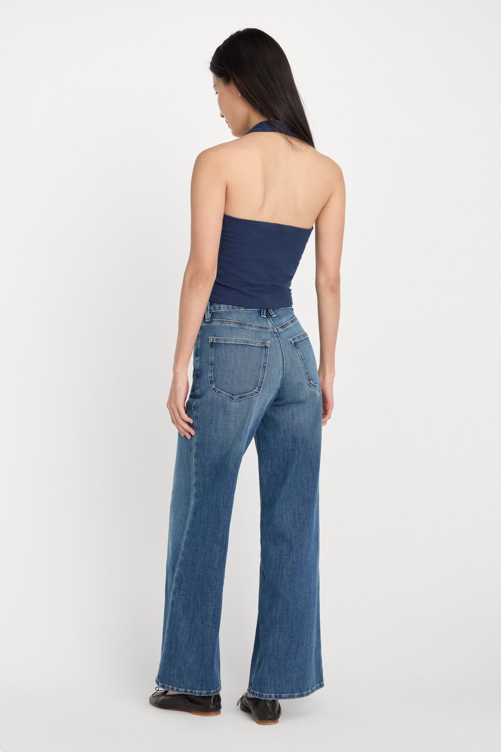 SOFT TECH GOOD WAIST PALAZZO ANKLE JEANS | INDIGO1281 - Image 5
