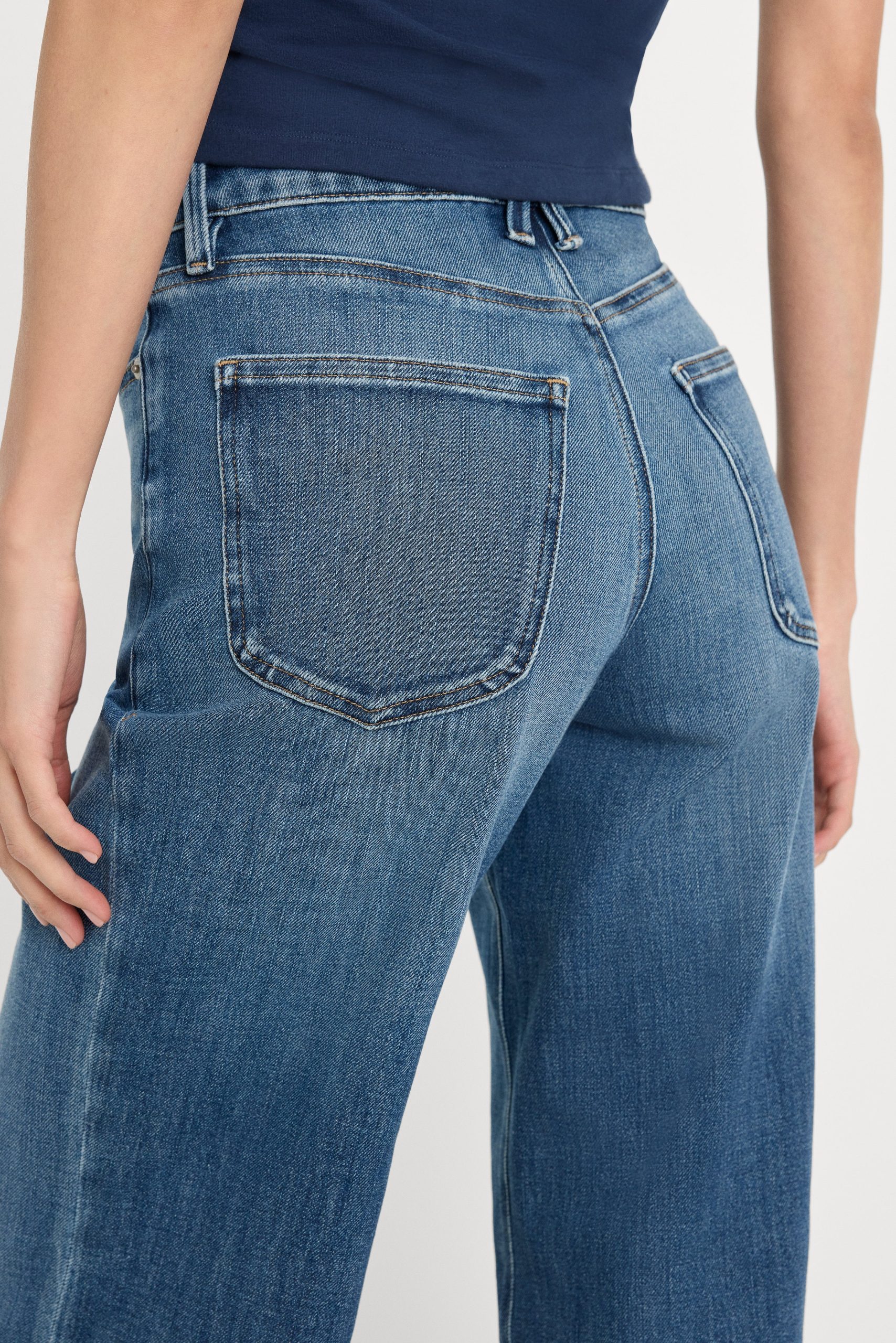 SOFT TECH GOOD WAIST PALAZZO ANKLE JEANS | INDIGO1281 - Image 6