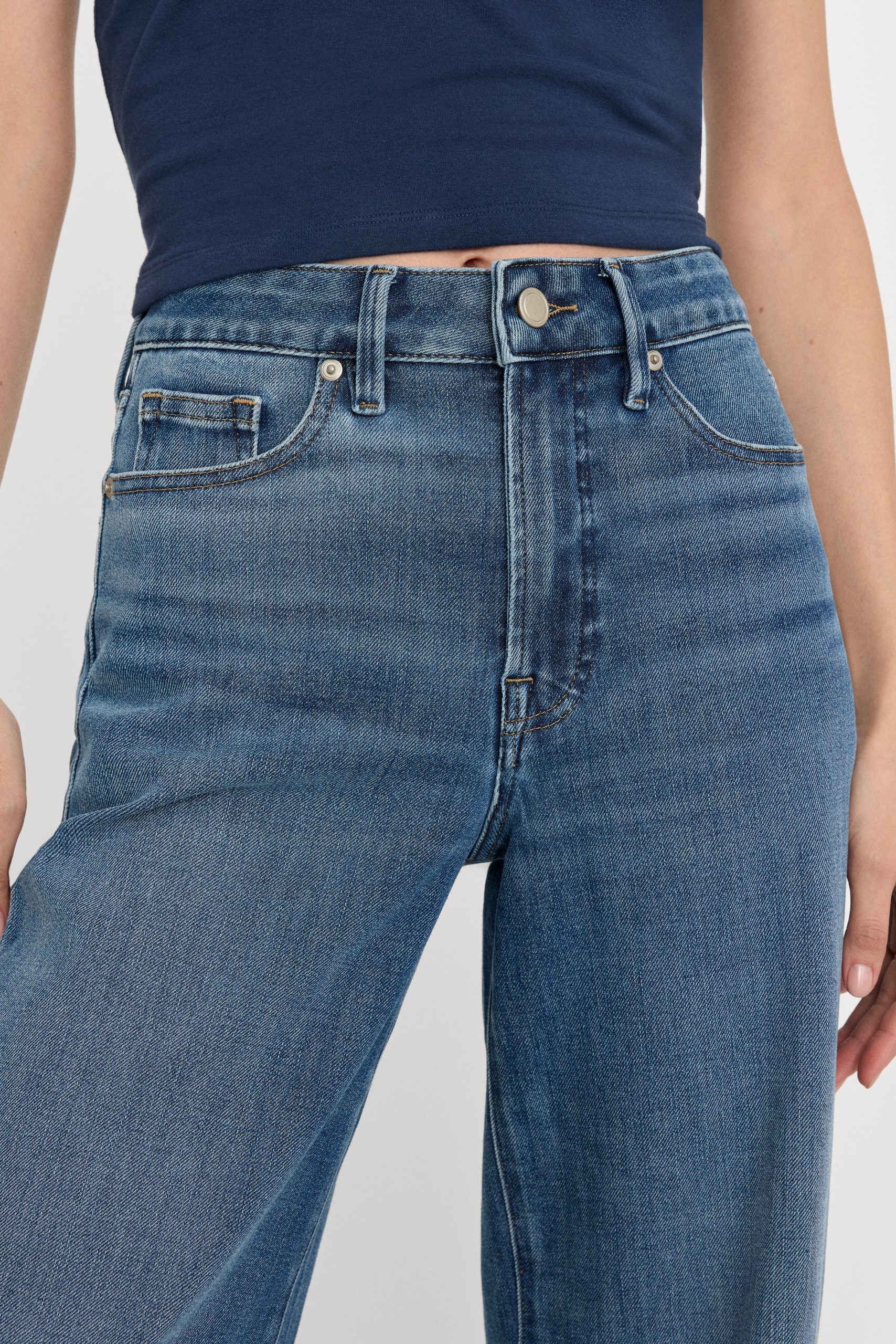 SOFT TECH GOOD WAIST PALAZZO ANKLE JEANS | INDIGO1281 - Image 4