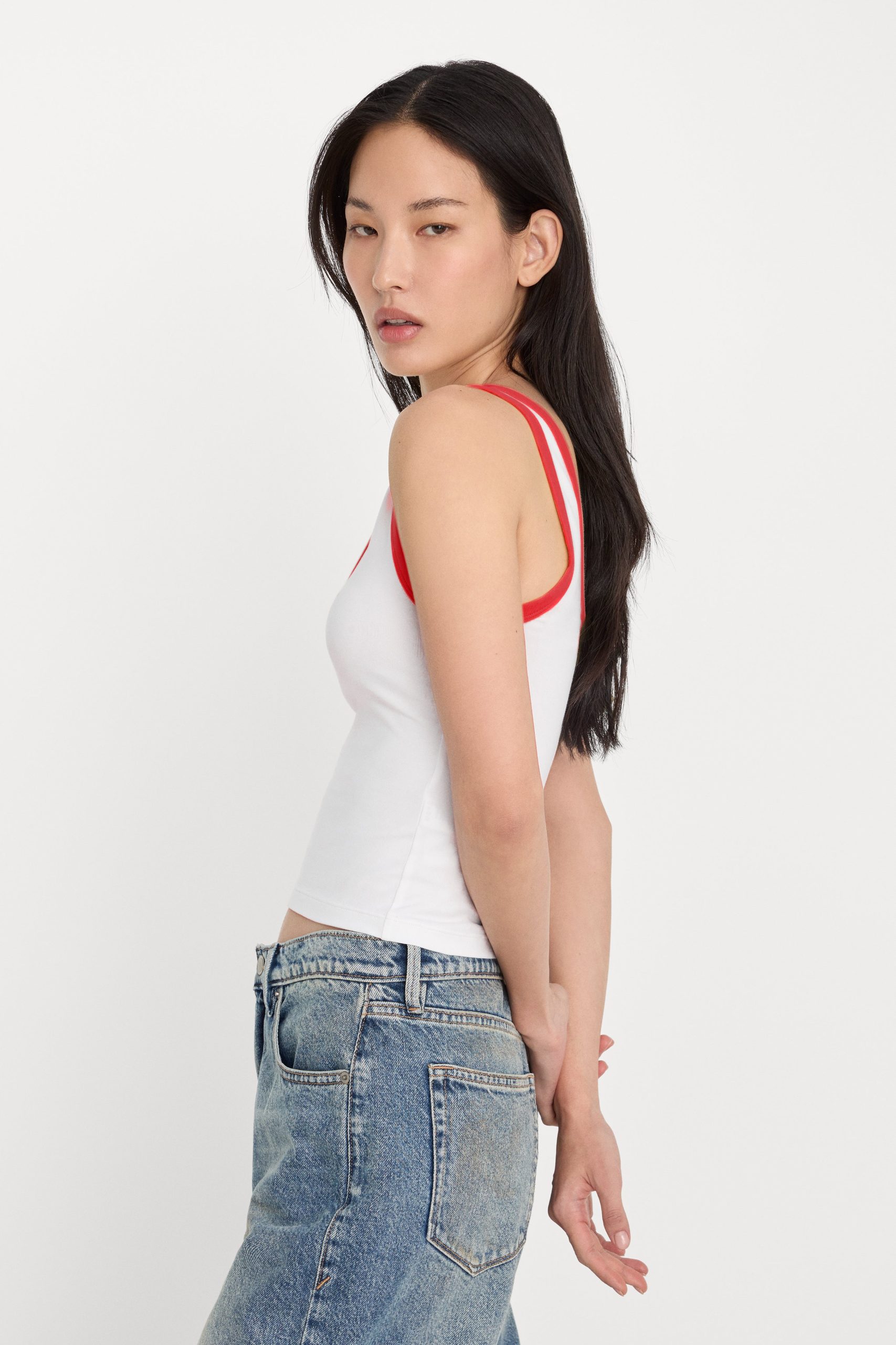 SUPER STRETCH RINGER TANK | FLAMING HOT - Image 2