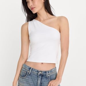 SUPER STRETCH ONE SHOULDER TANK | WHITE001