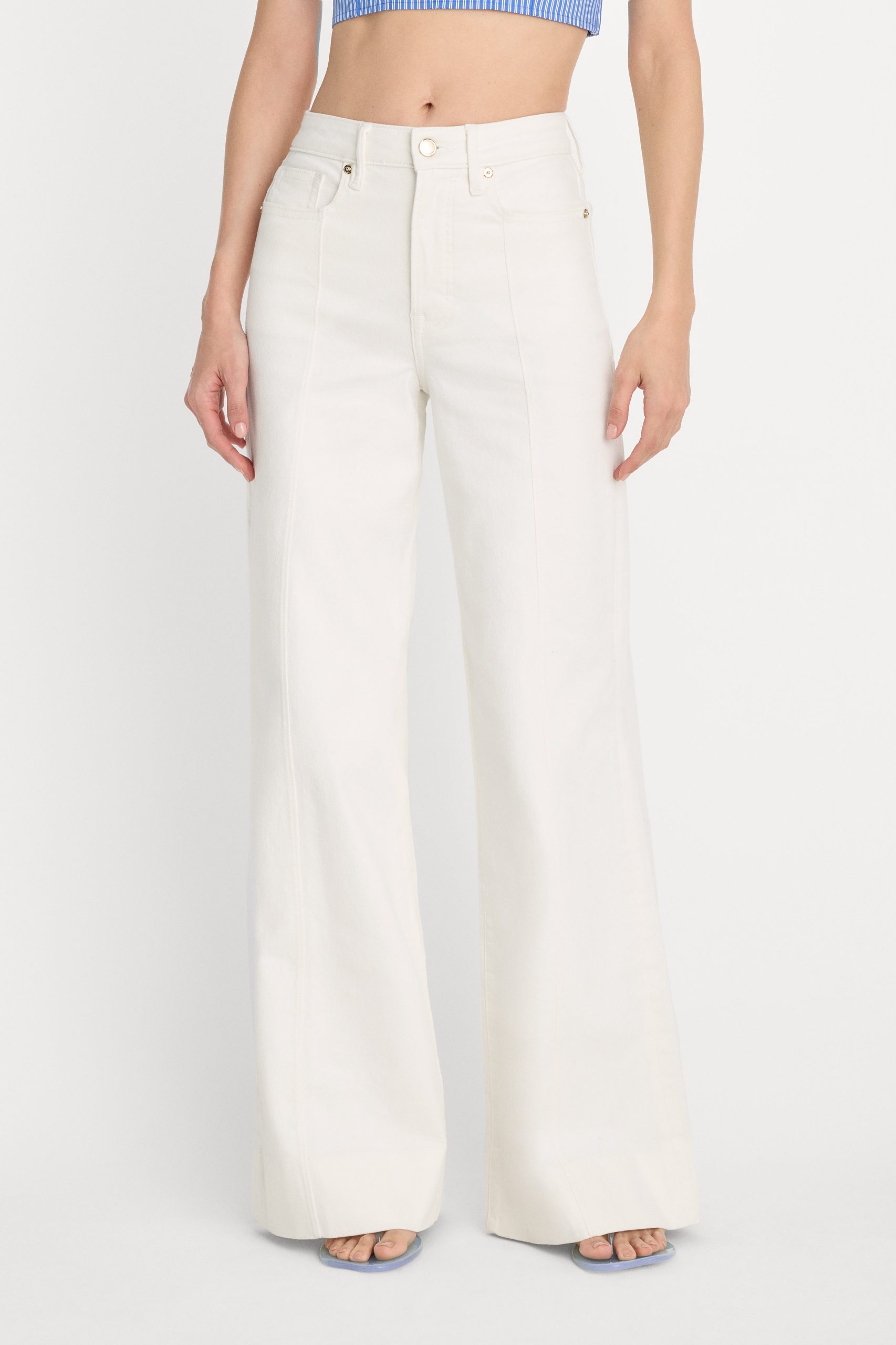 GOOD WAIST PALAZZO JEANS | COTTON WHITE - Image 2