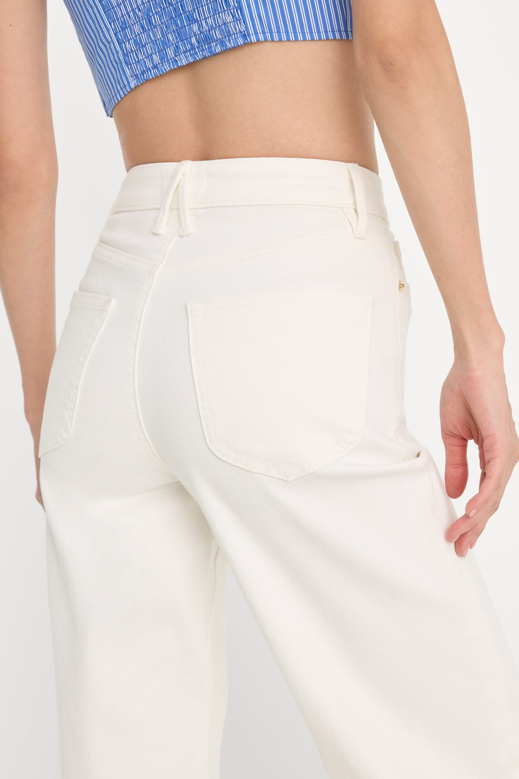 GOOD WAIST PALAZZO JEANS | COTTON WHITE - Image 6