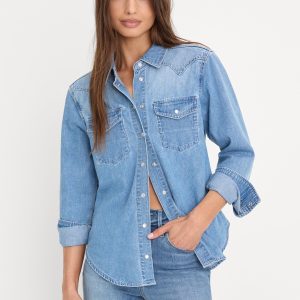 DOLLY SLIM FIT DENIM SHIRT | LIGHT BLUE