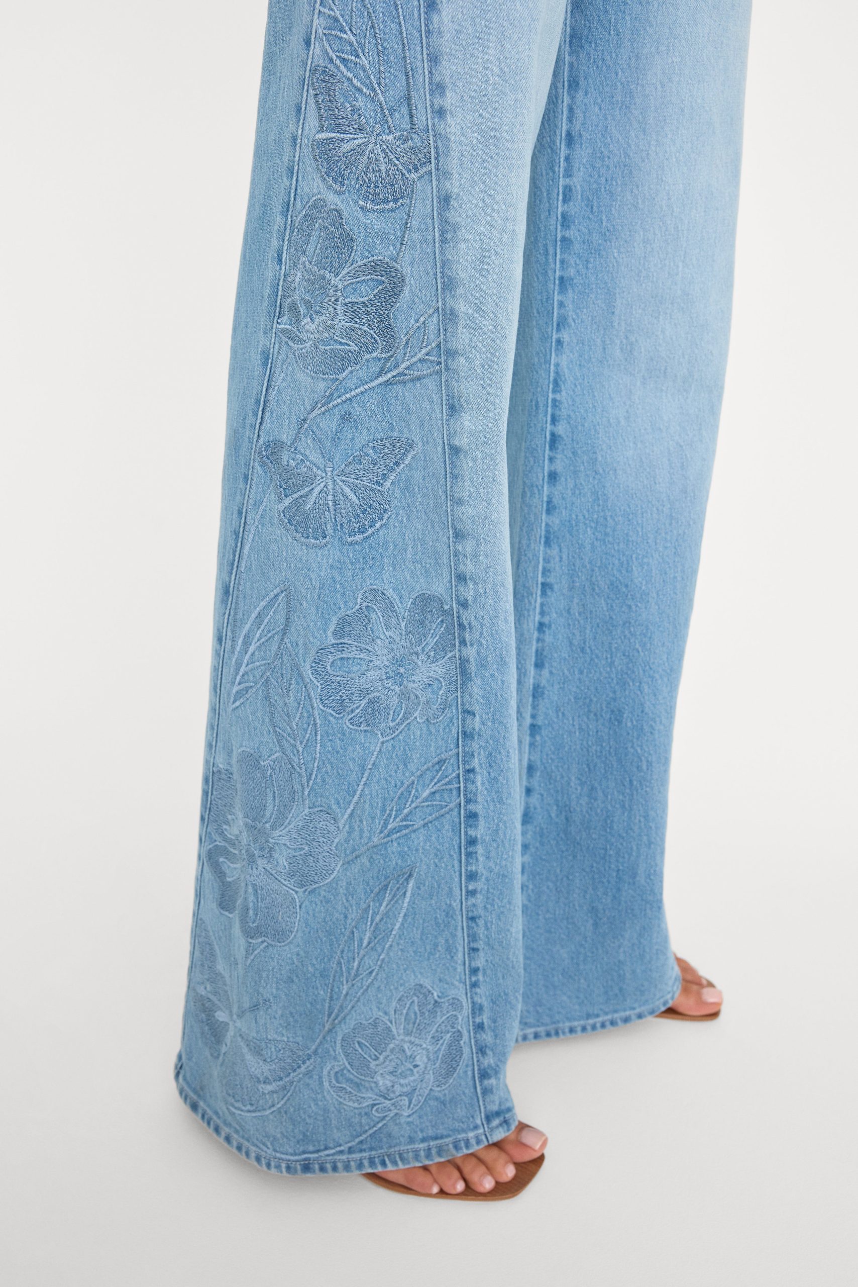 DOLLY JOLEANS EMBROIDERED GOOD WAIST PALAZZO JEANS | INDIGO1202 - Image 3