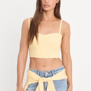 POPLIN BUSTIER CAMI TOP | BUTTERBEAM STRIPE