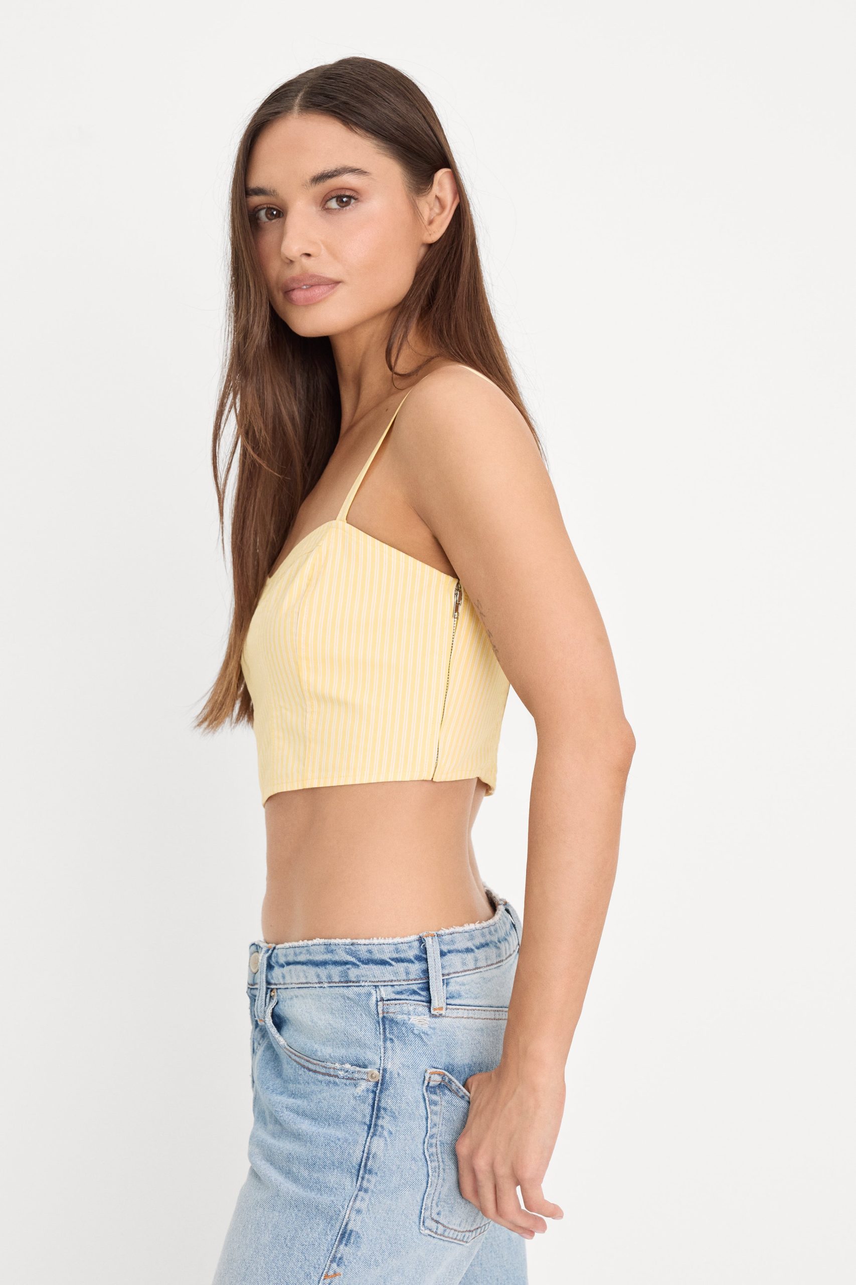 POPLIN BUSTIER CAMI TOP | BUTTERBEAM STRIPE - Image 4