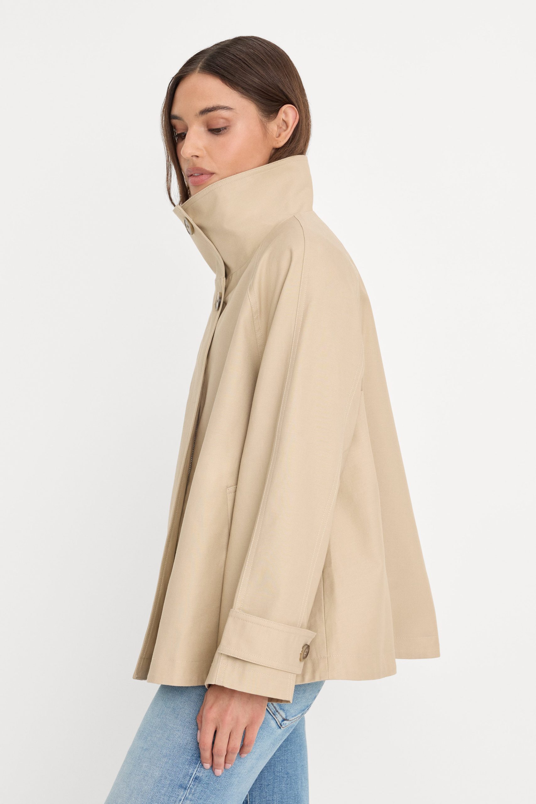 THE FUNNEL NECK TRENCH | LIGHT TAUPE - Image 2