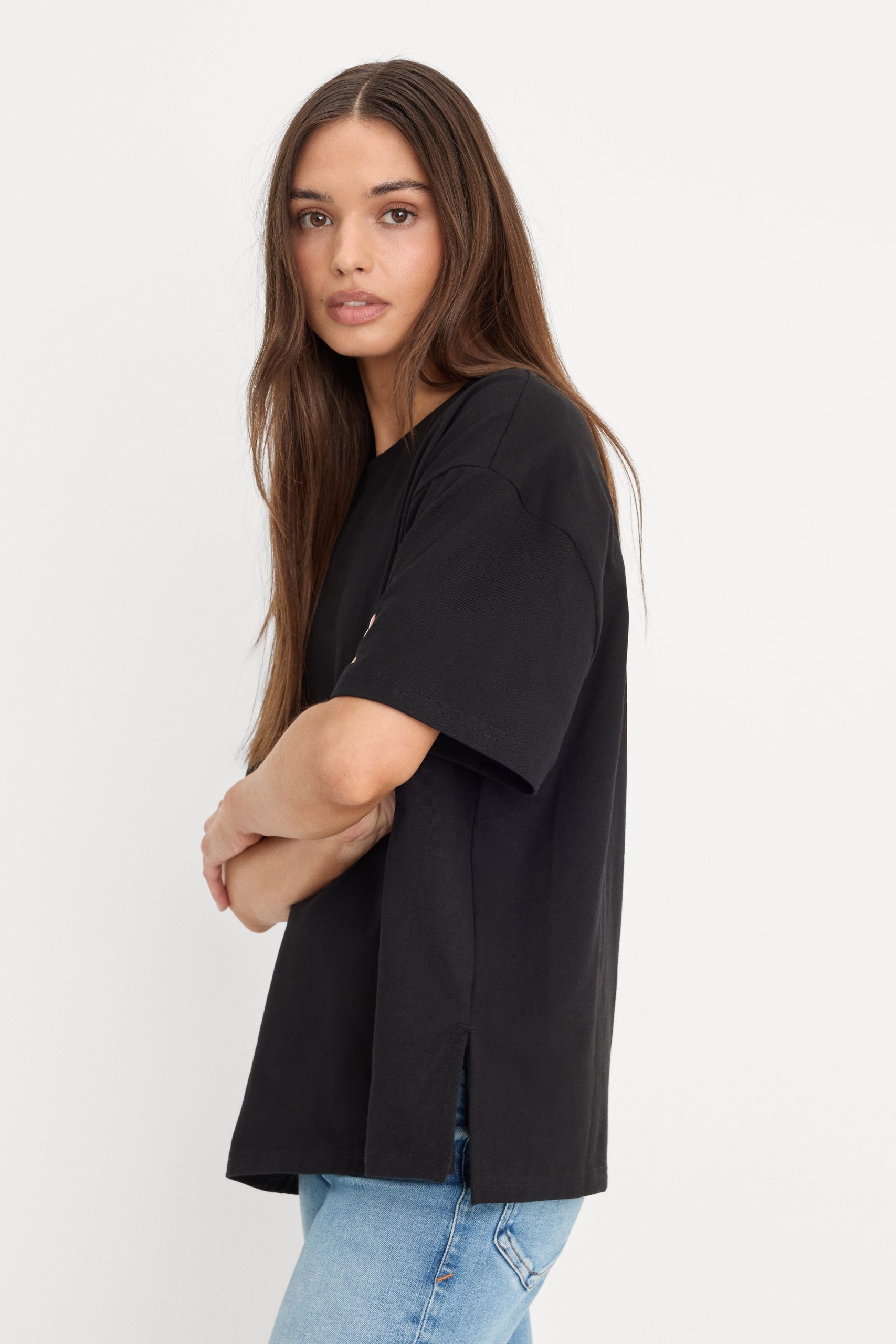COTTON OVERSIZED TEE | BLACK001 - Image 3