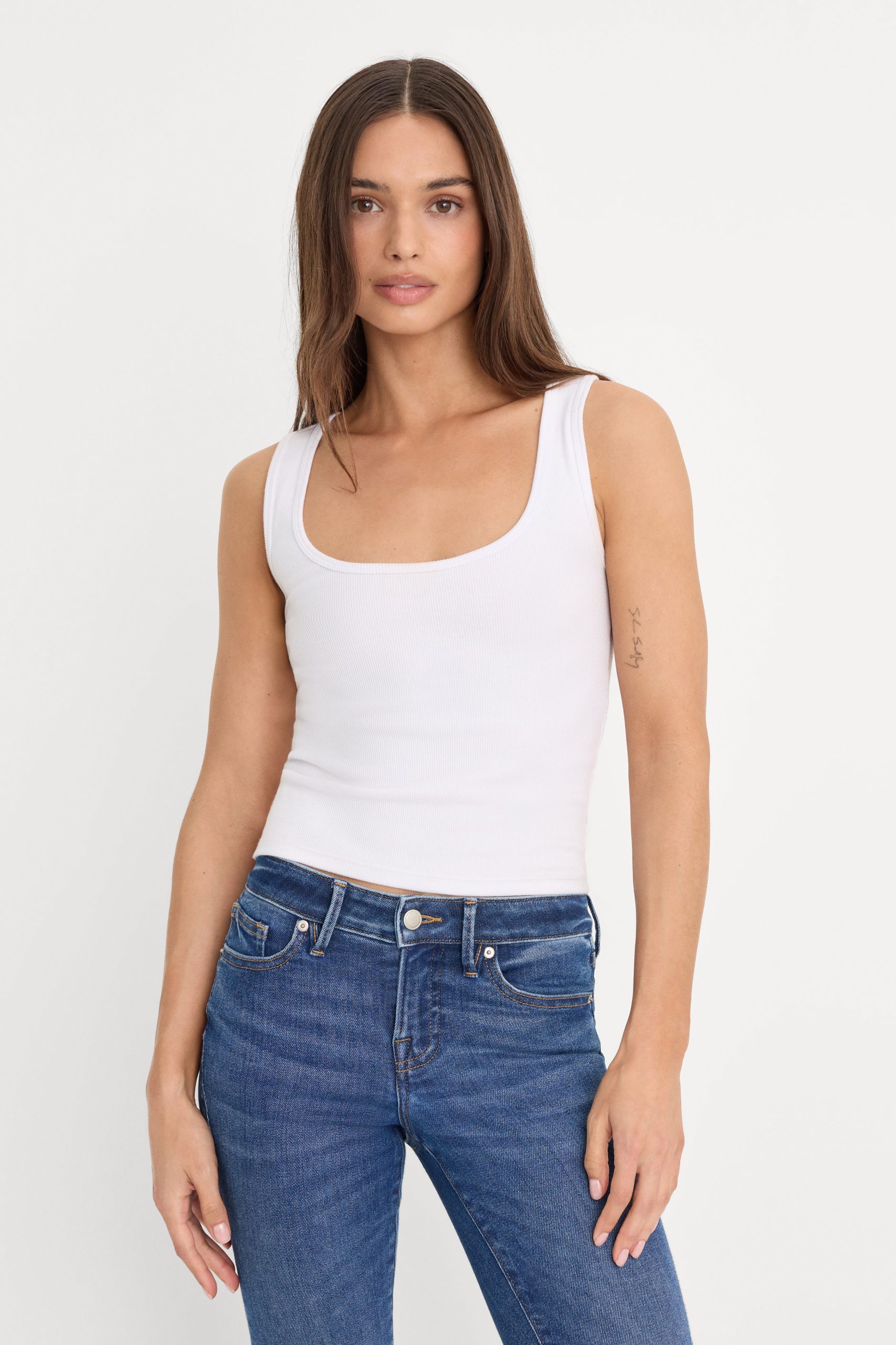 MICRO RIB TANK TOP | WHITE001