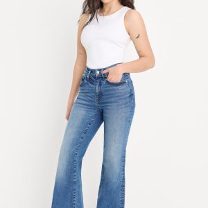ALWAYS FITS GOOD PETITE FLARE JEANS | INDIGO1071