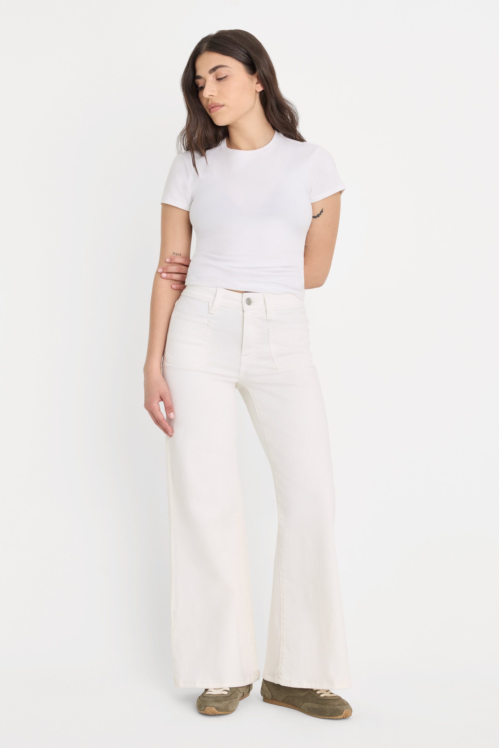 GOOD PETITE PALAZZO JEANS | WHITE001