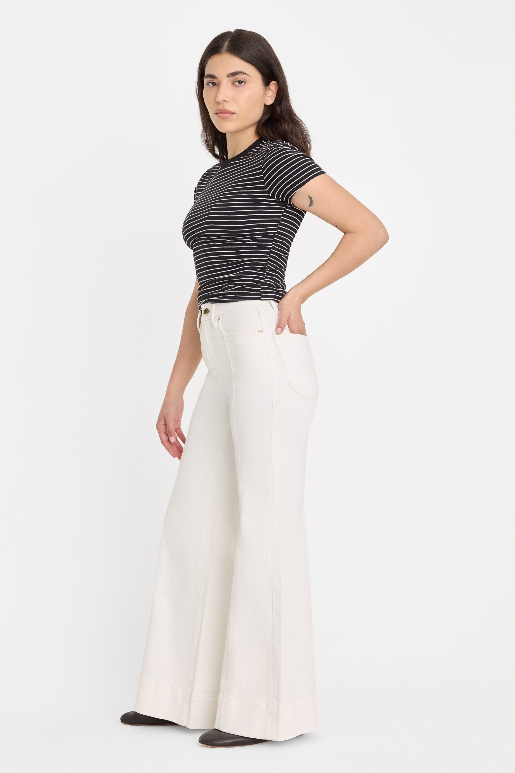 GOOD PETITE PALAZZO JEANS | COTTON WHITE - Image 4