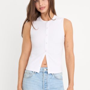 THE RIB SPLAY TOP | WHITE