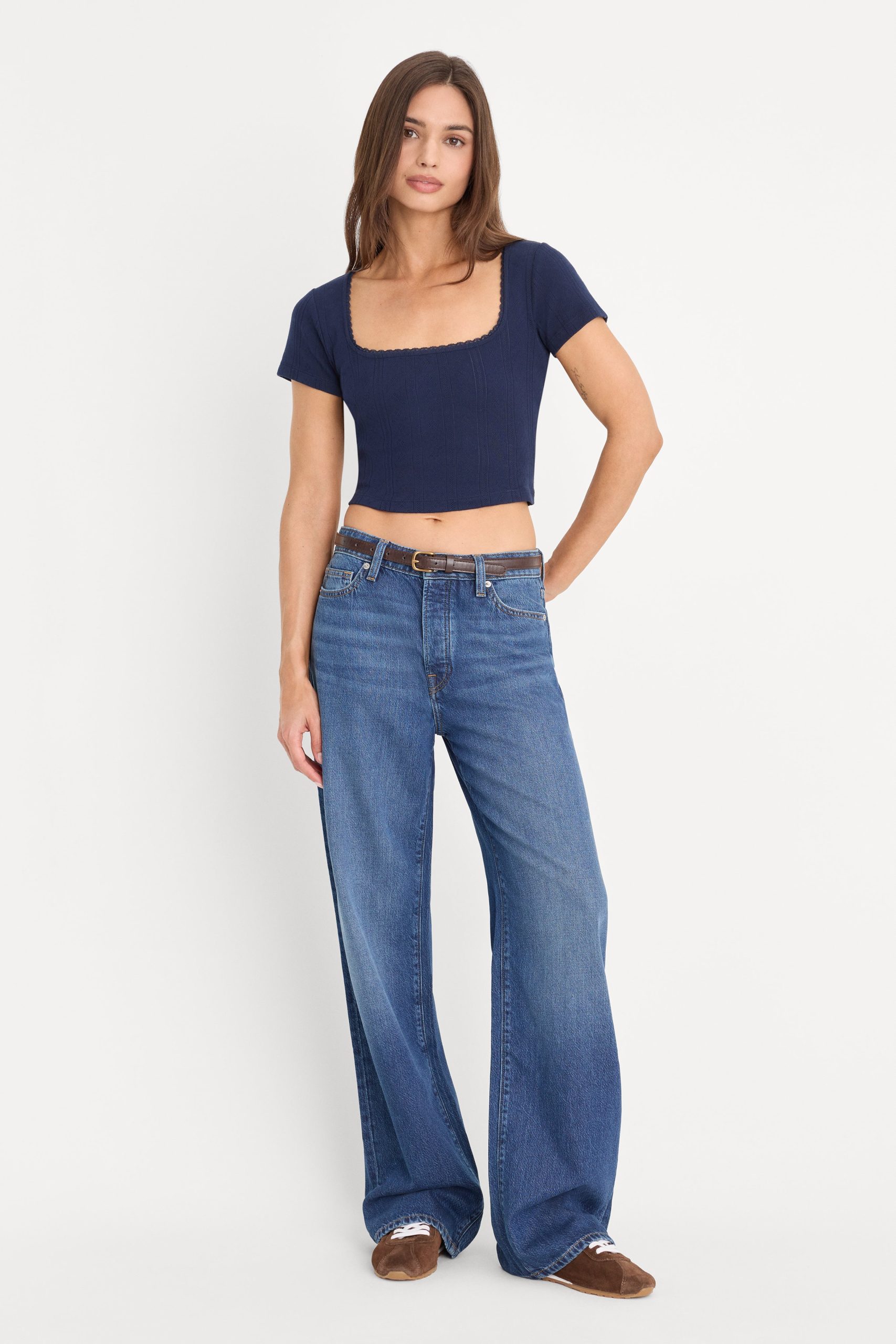 THE POINTELLE SQUARE NECK TOP | HORIZON INK - Image 5