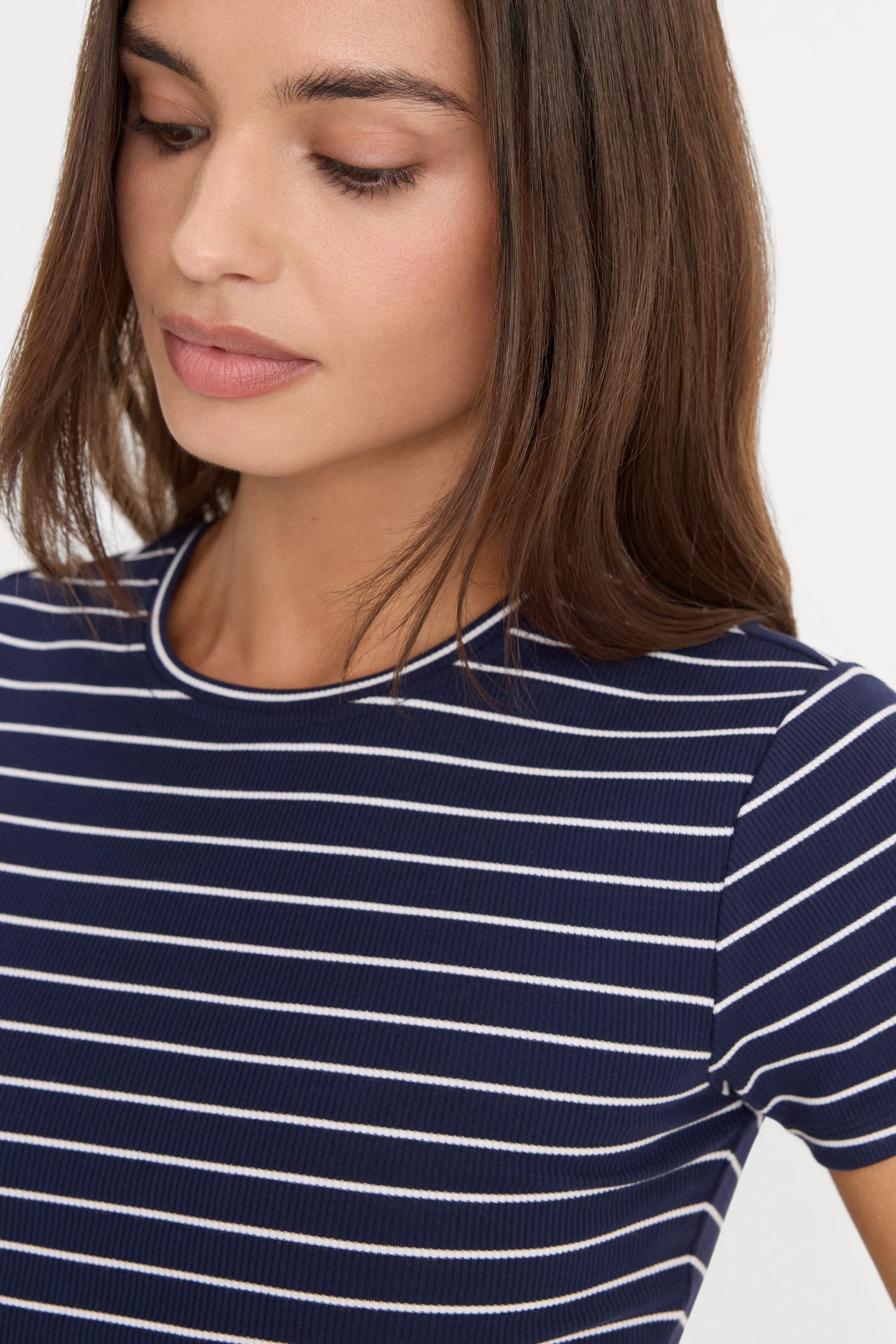 THE RIB BABY TEE | SIMPLE STRIPE HORIZON INK - Image 4