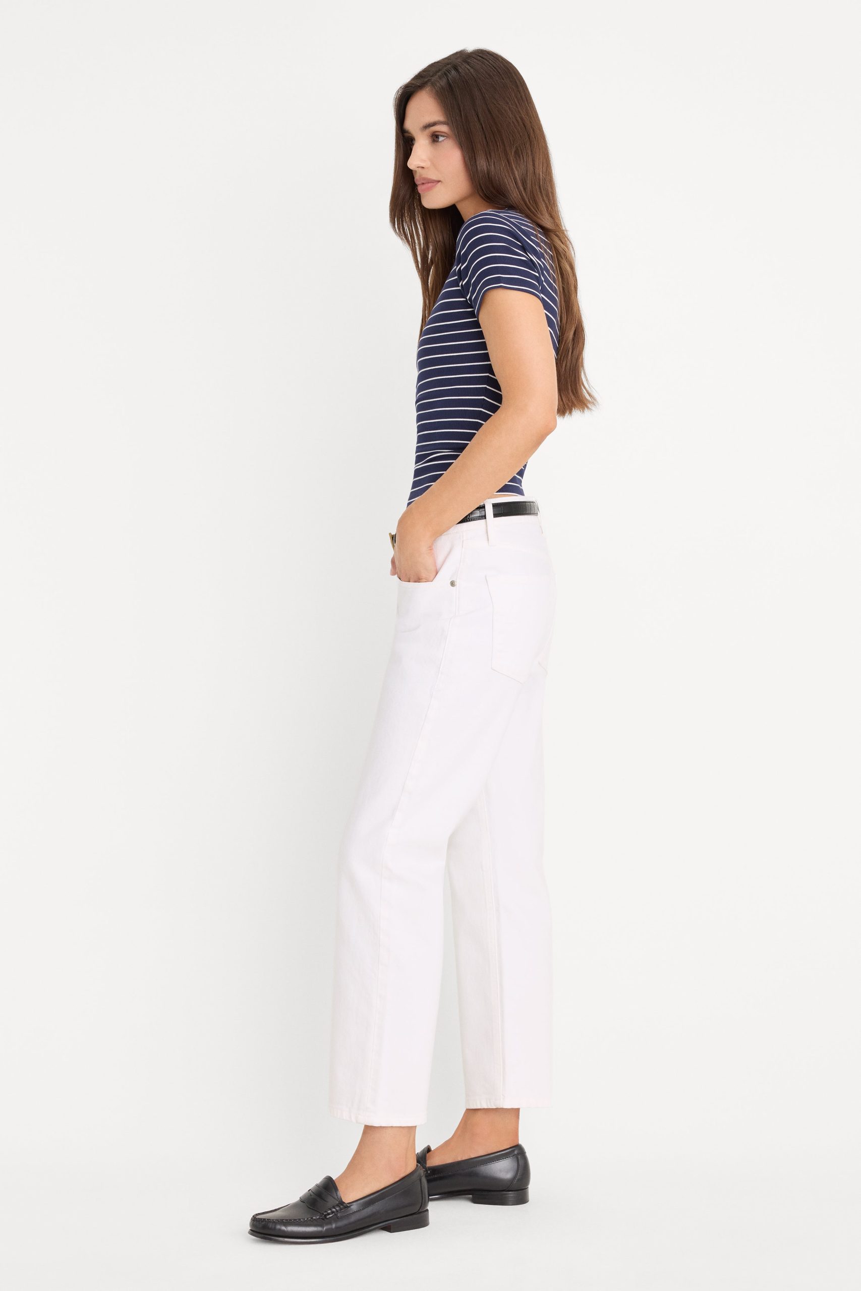 VINTAGE STRAIGHT ANKLE JEANS | WHITE001 - Image 3