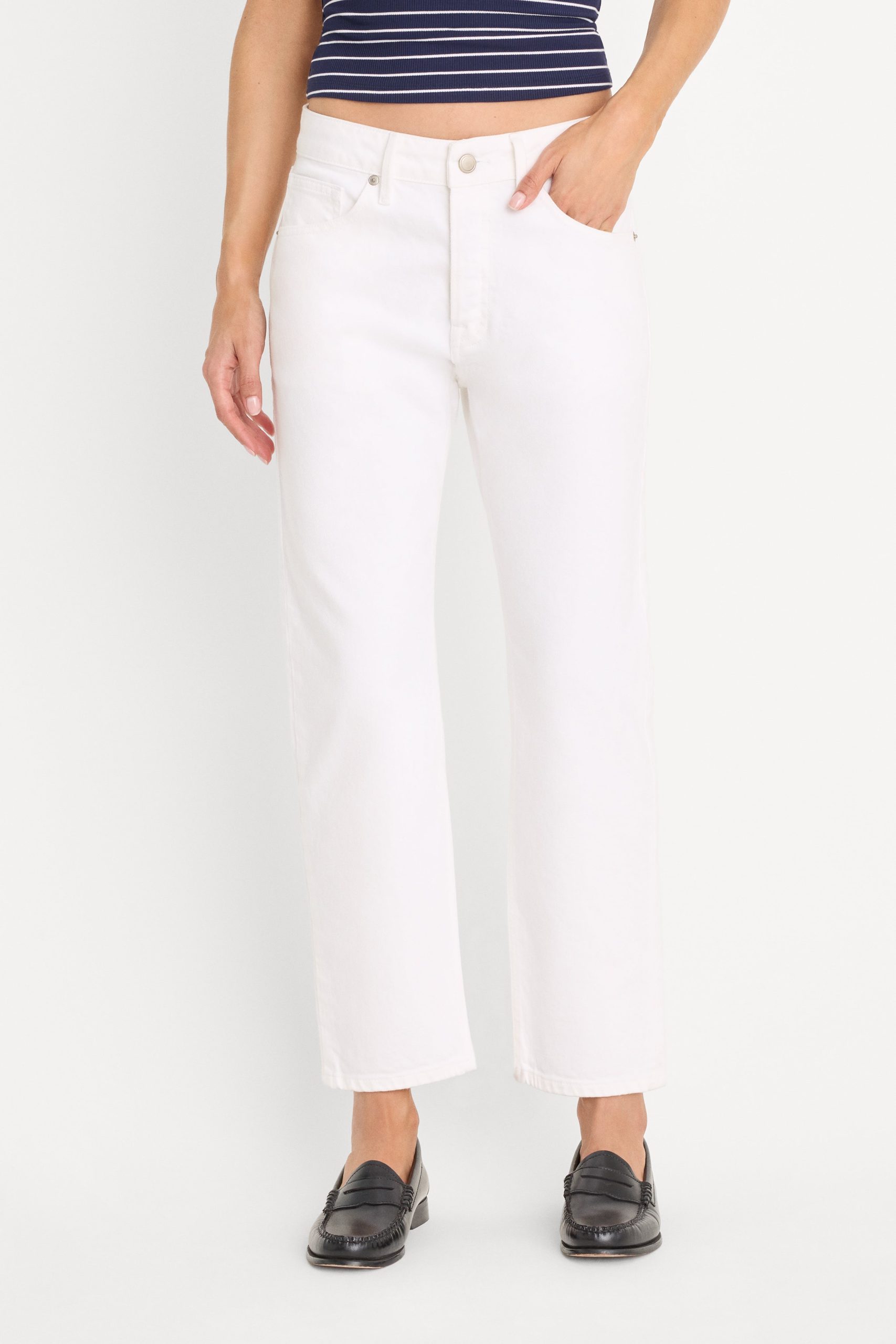 VINTAGE STRAIGHT ANKLE JEANS | WHITE001 - Image 2