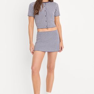 THE KEEPSAKE SKORT | NAVY GINGHAM