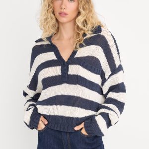 THE HARBOR SWEATER | HORIZON INK STRIPE