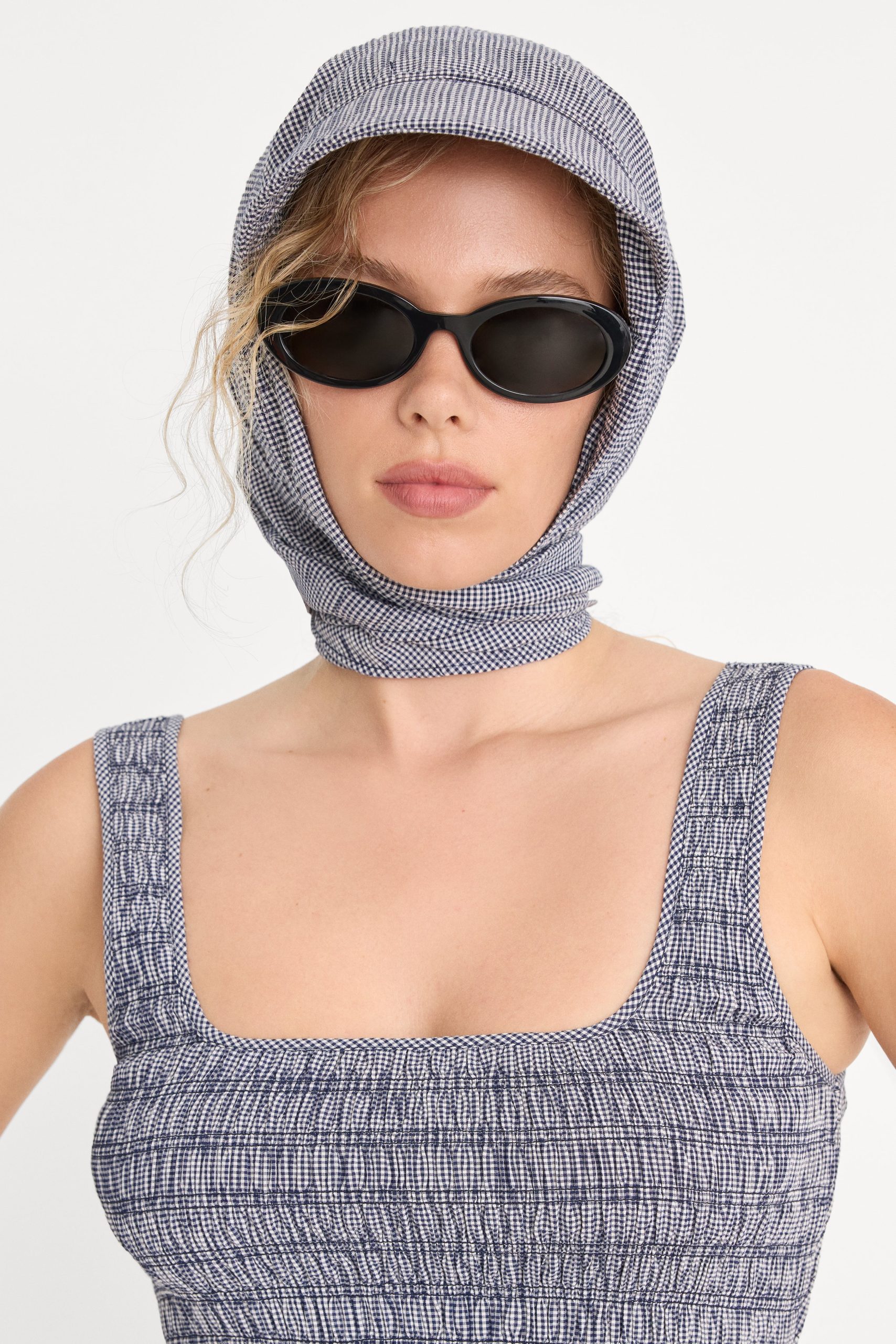 THE BANDANA HEAD SCARF | HORIZON GINGHAM SMALL
