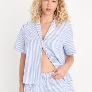 THE SEERSUCKER CAMP SHIRT | BLUE STRIPE