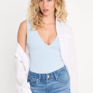 THE SCULPTING DEEP V BODYSUIT | SKY