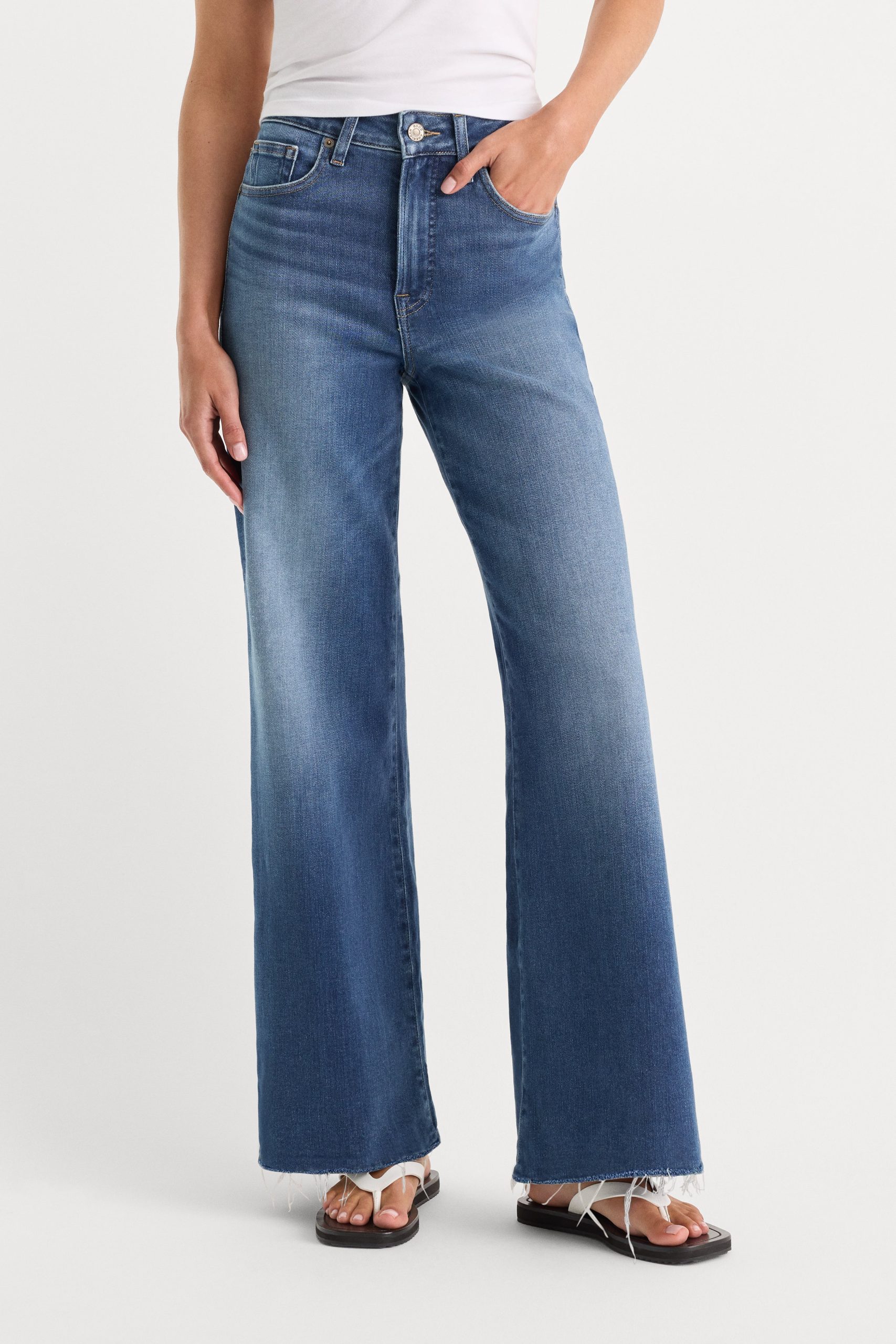 SOFT TECH GOOD WAIST PALAZZO ANKLE JEANS | INDIGO1233 - Image 2