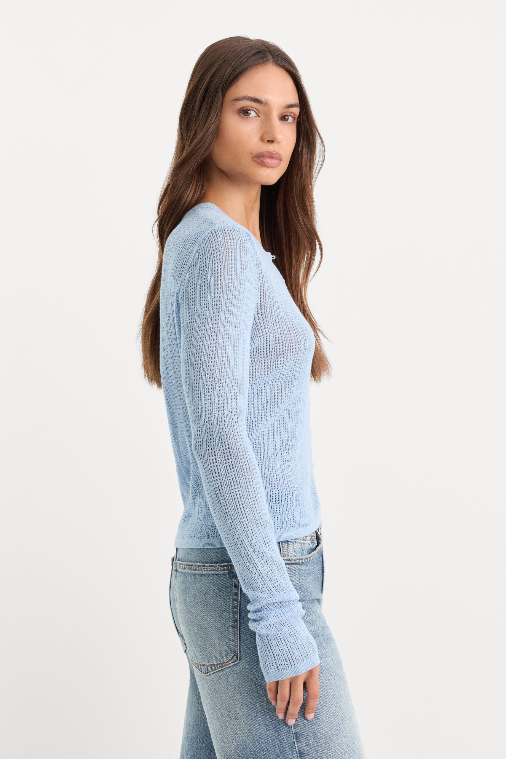 THE OPEN KNIT CARDIGAN | MORNING SKY - Image 2