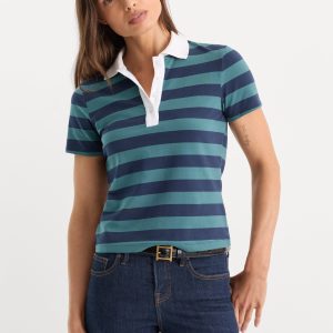 THE EASY POLO | SUMMER STRIPE TEAL