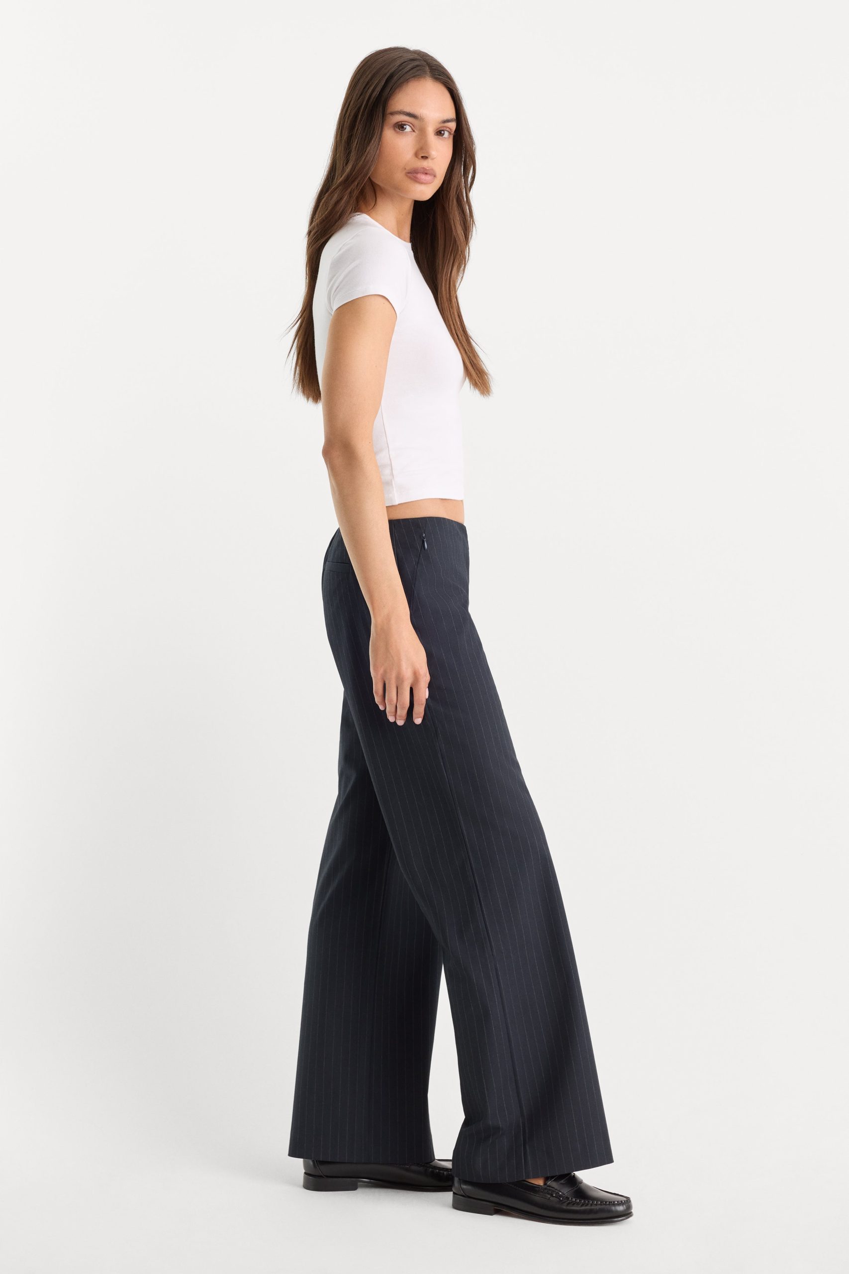 THE LOW RISE TROUSER | ROYAL STRIPE - Image 3