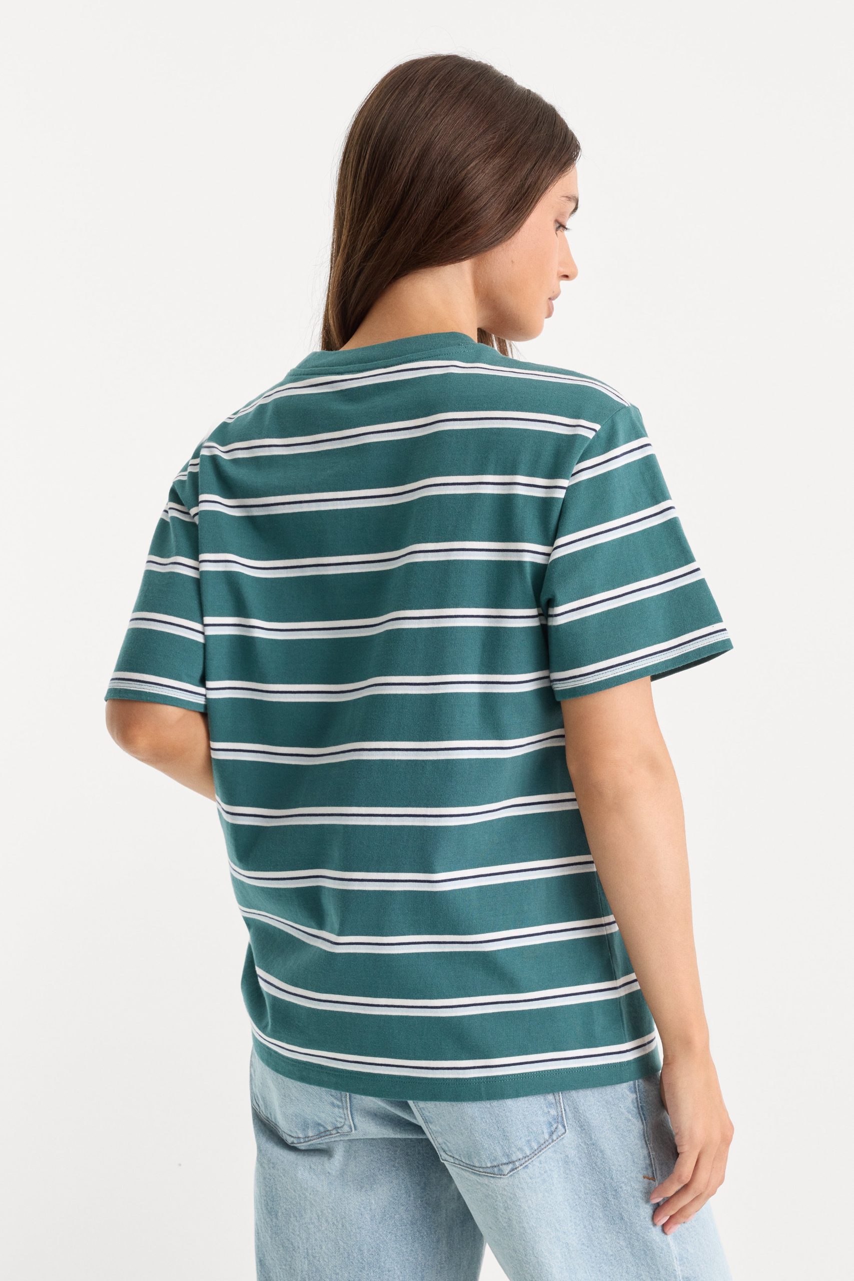 THE OVERSIZED TEE | HARBOR STRIPE DEEP TEAL - Image 4