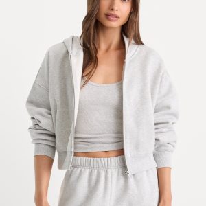 THE ZIP UP SWEATSHIRT | HEATHER GREY