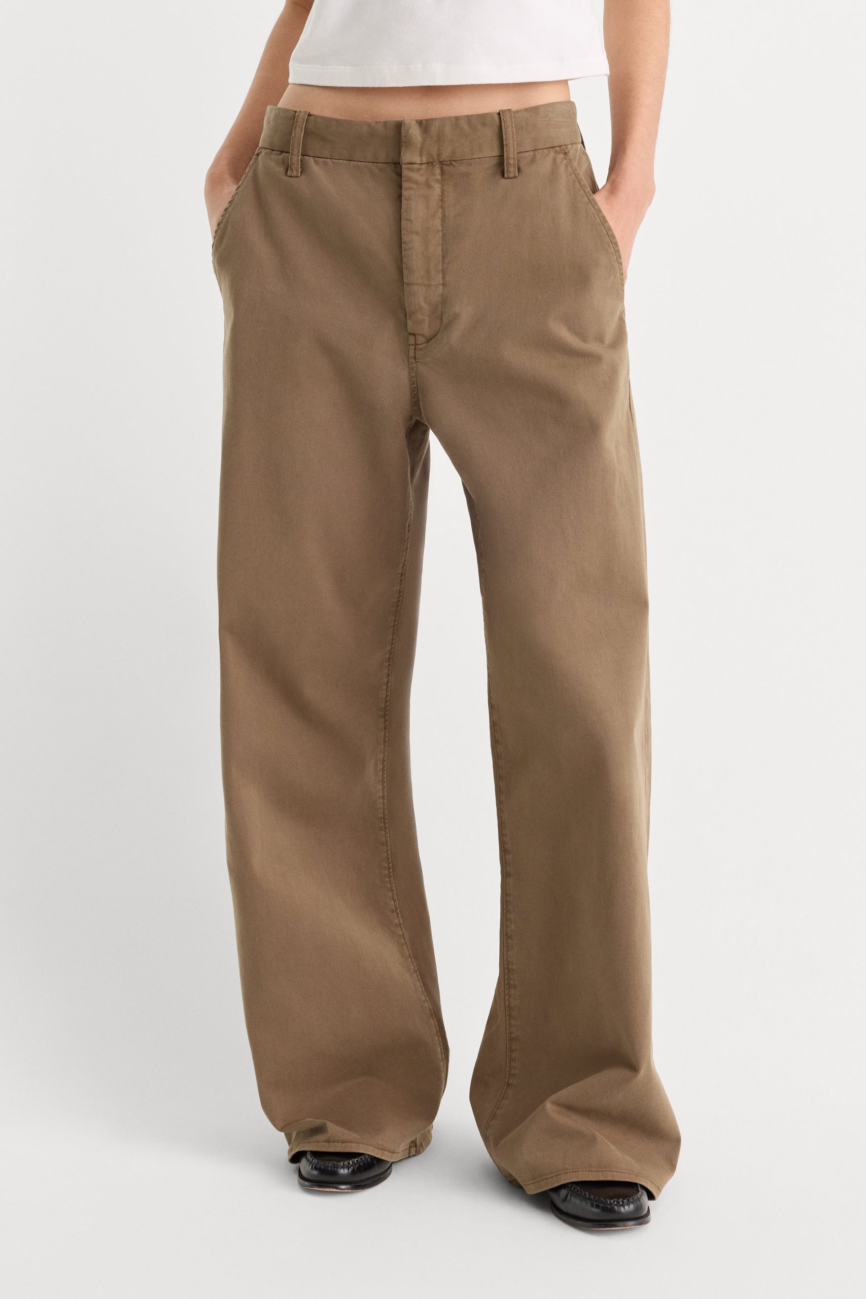 LOW SLUNG BAGGY TROUSER | TEA BARK - Image 2