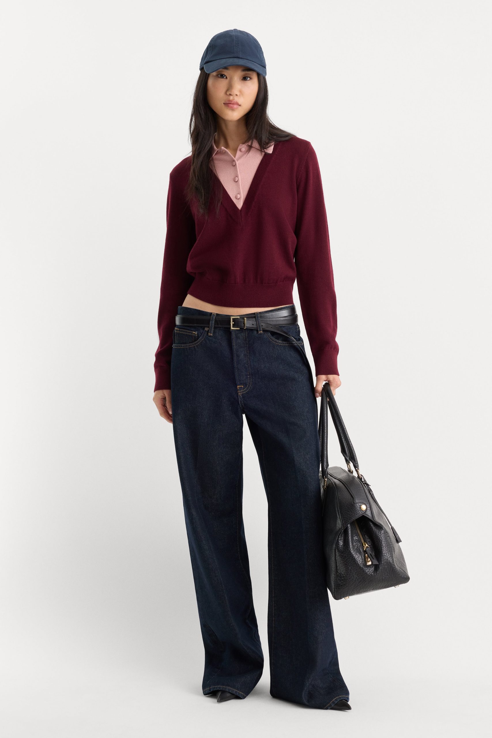 THE TWO IN ONE SWEATER | BERRY NOIR WITH BLUSH - Image 3