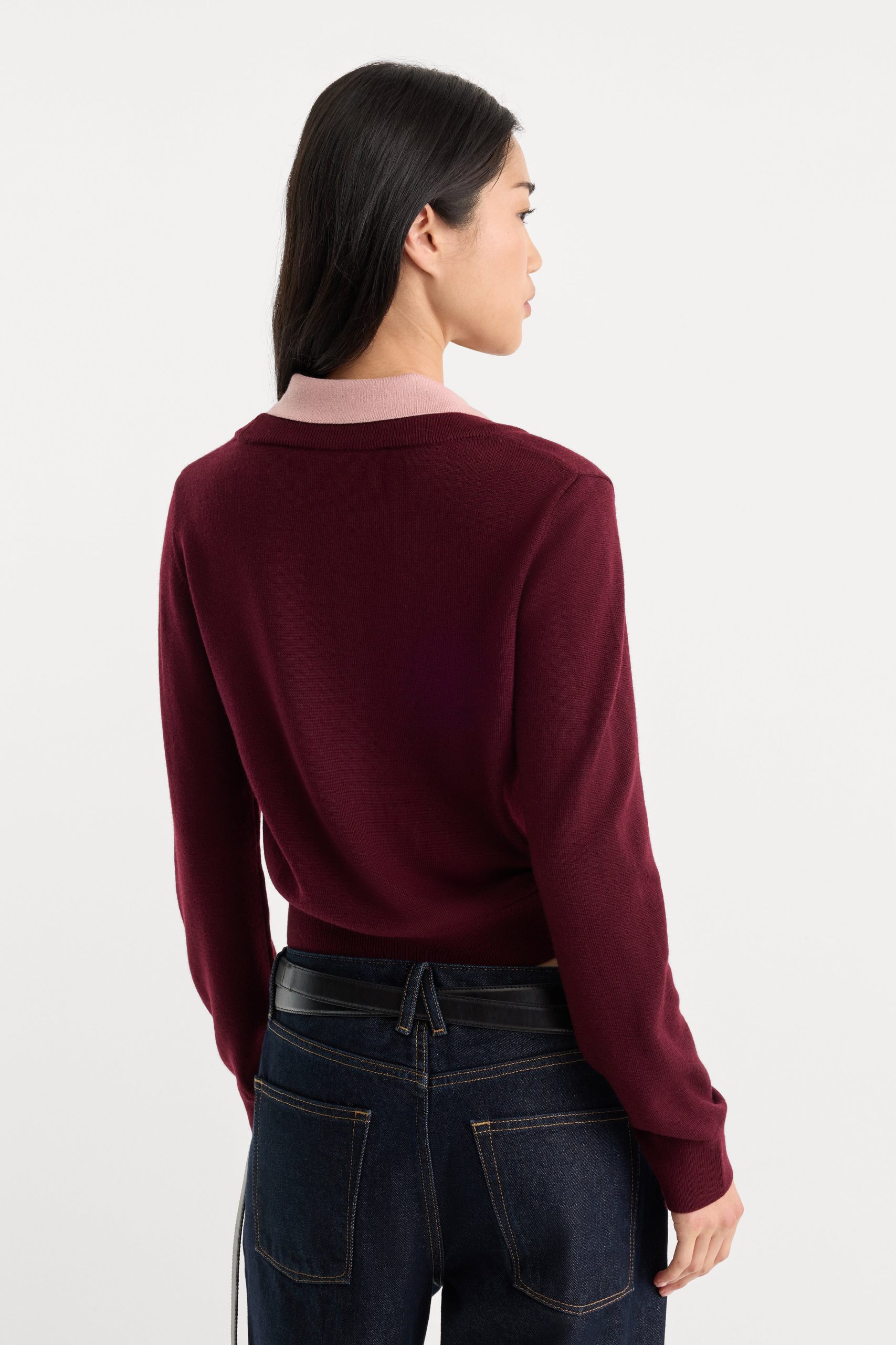 THE TWO IN ONE SWEATER | BERRY NOIR WITH BLUSH - Image 4