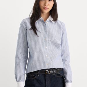 THE OXFORD CONTRAST SHIRT | SLATE BLUE STRIPE