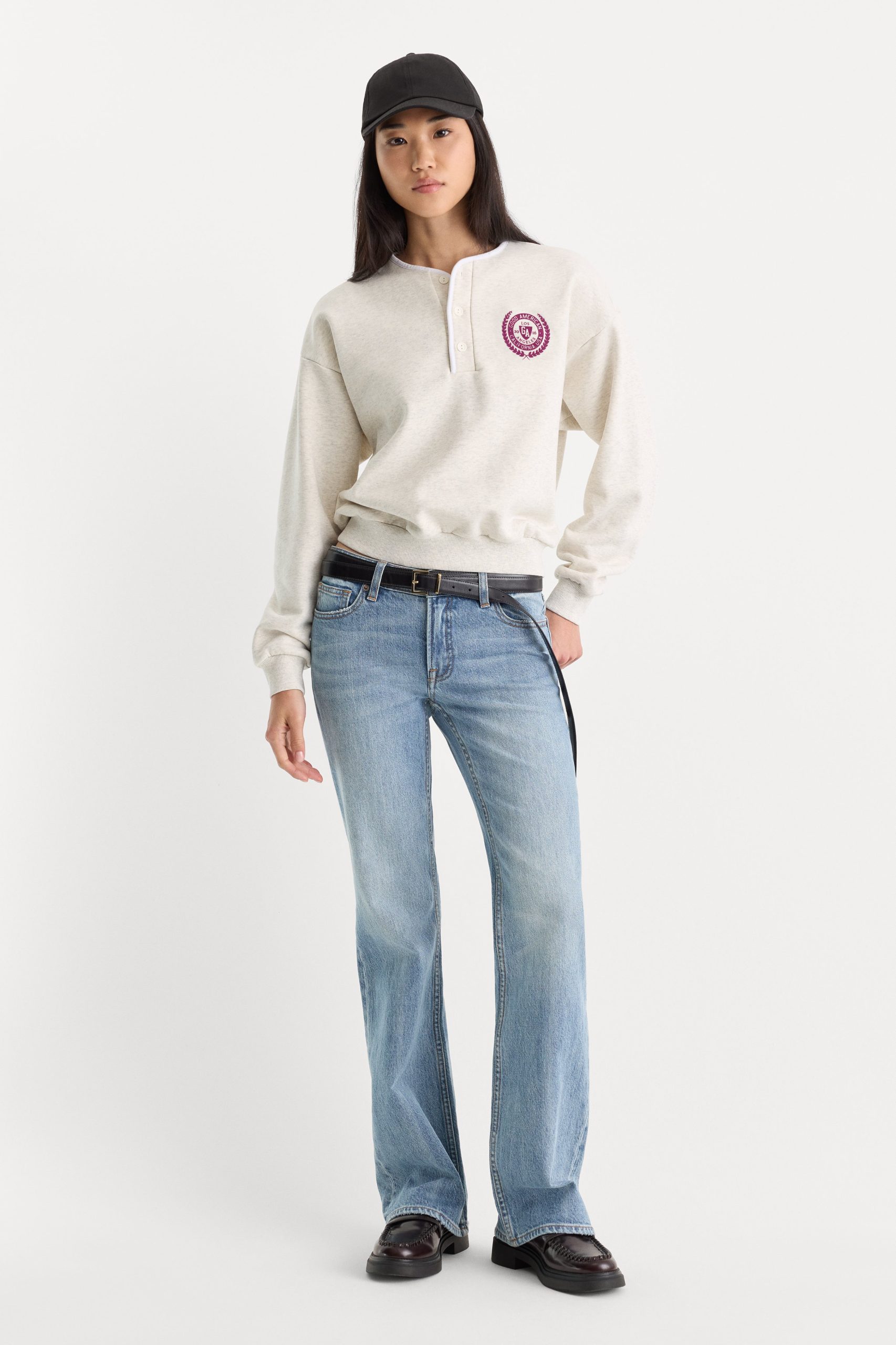 THE BRUSHED FLEECE HENLEY | OATMEAL - Image 6