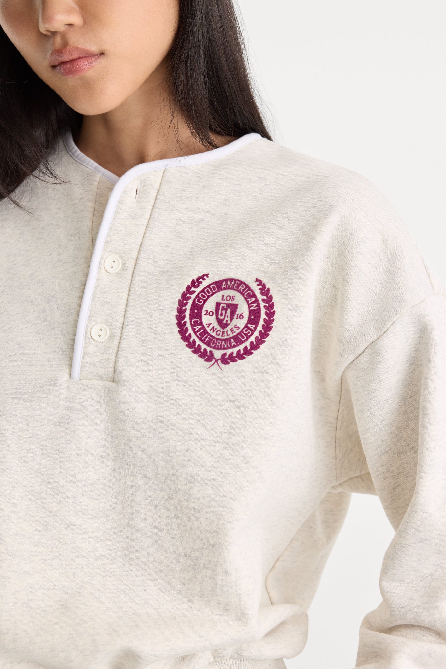 THE BRUSHED FLEECE HENLEY | OATMEAL - Image 3