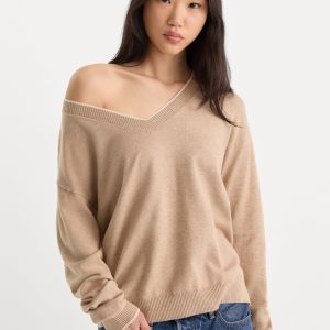 THE COZY V NECK SWEATER | DUNE MIST