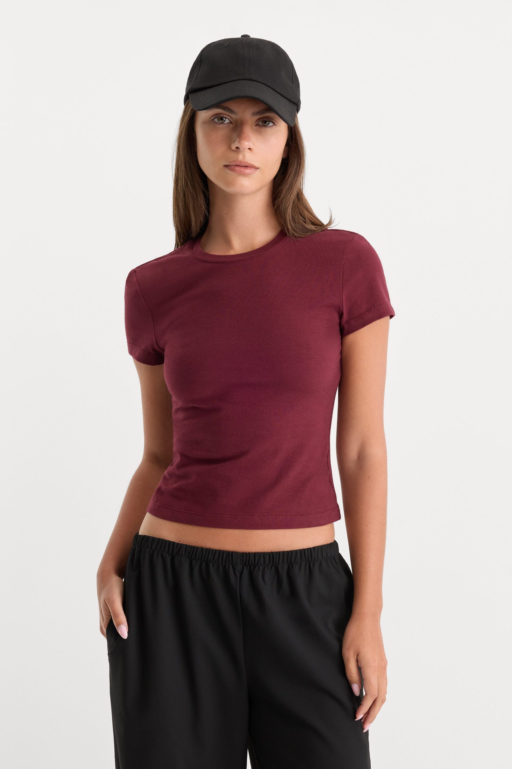 THE BABY TEE | BERRY NOIR