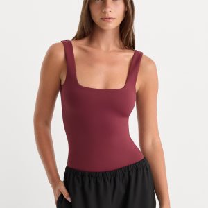 THE SCULPTING MODERN TANK BODYSUIT | BERRY NOIR